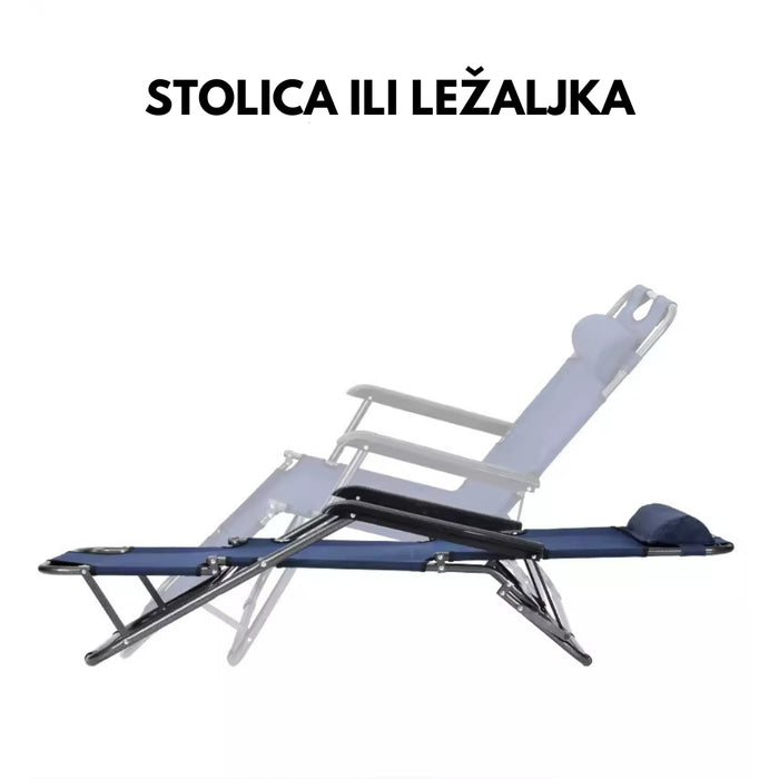 Sklopiva prenosiva kamping ležaljka stolica - VELIKA (178 x 47 CM)