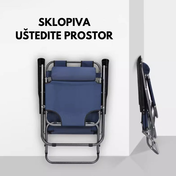 Sklopiva prenosiva kamping ležaljka stolica - VELIKA (178 x 47 CM)