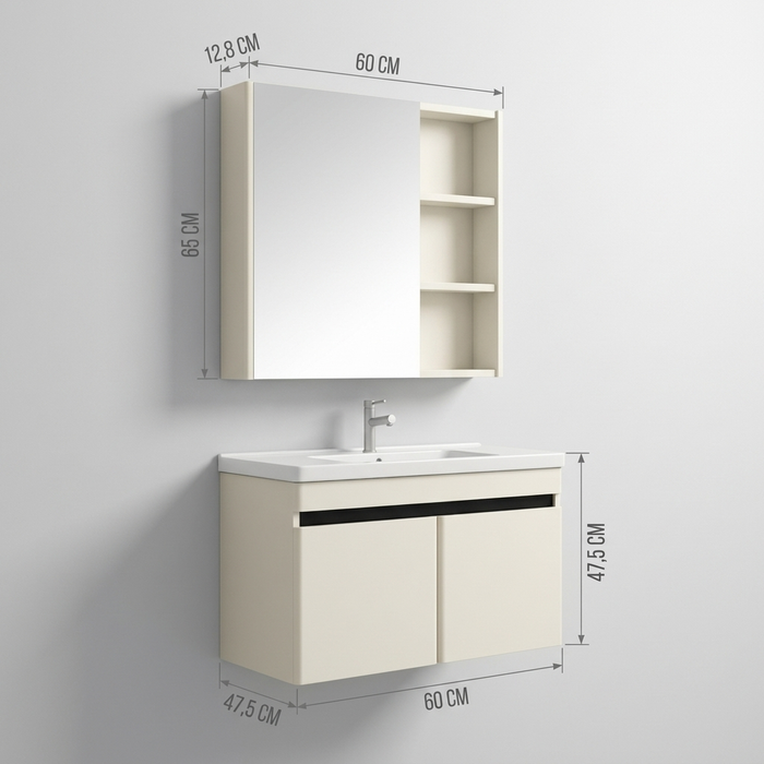 VAPOR kupatilski set (ormarić + lavabo + ogledalo)