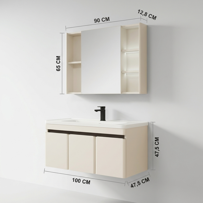VAPOR kupatilski set (ormarić + lavabo + ogledalo)
