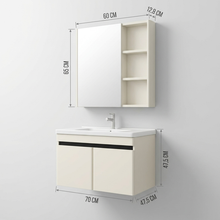 VAPOR kupatilski set (ormarić + lavabo + ogledalo)