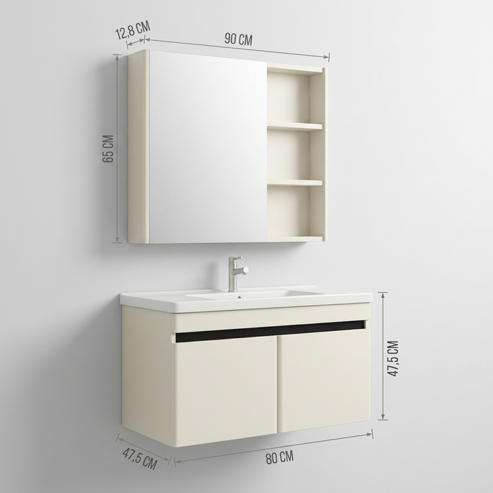 VAPOR kupatilski set (ormarić + lavabo + ogledalo)