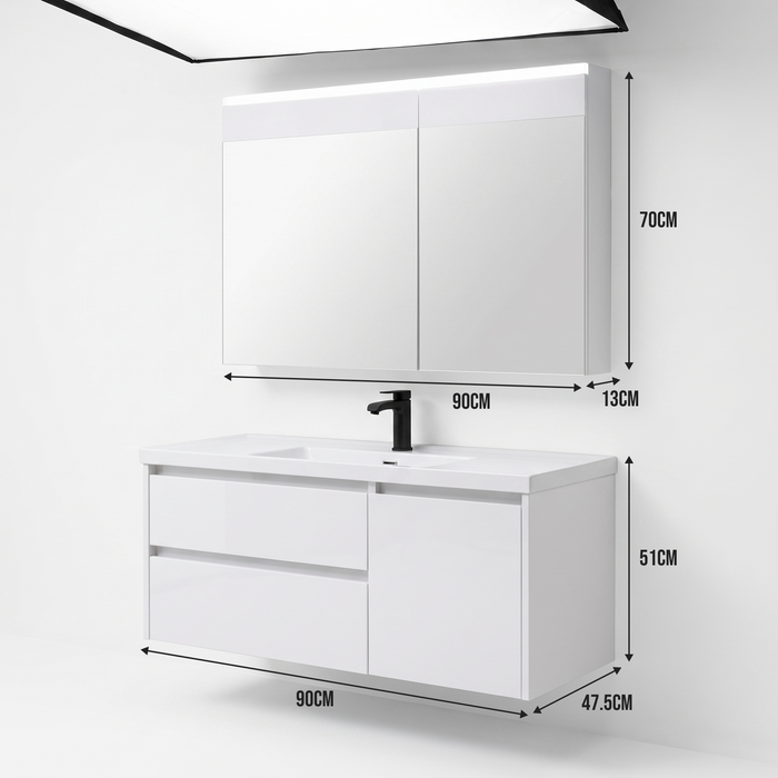 MARQUA kupatilski set (ormarić + lavabo + ogledalo)