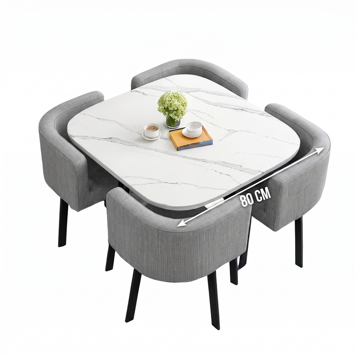 SKAYA trpezarijski set (sto + 4 stolice) 80x80cm
