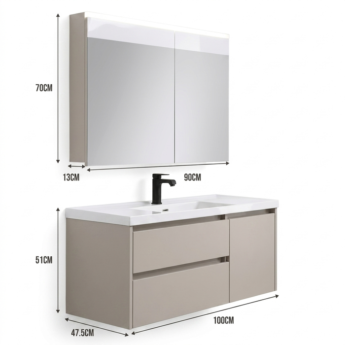 MARQUA kupatilski set (ormarić + lavabo + ogledalo)